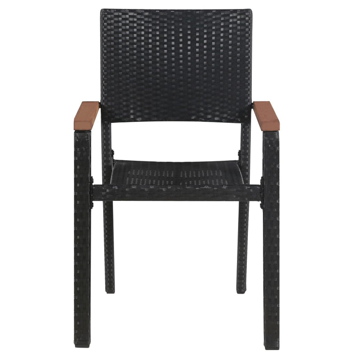 Scaune De Exterior, 2 Buc., Negru, Poliratan