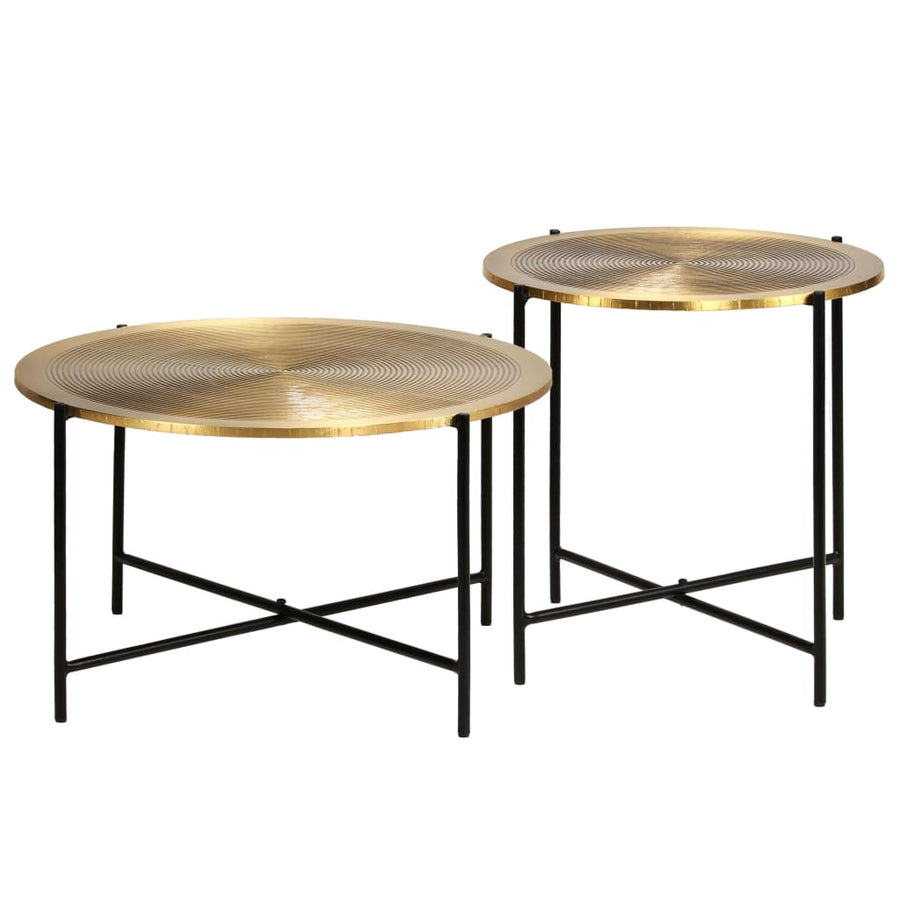 Set De Masă, 2 Piese, Mdf Cu Alamă