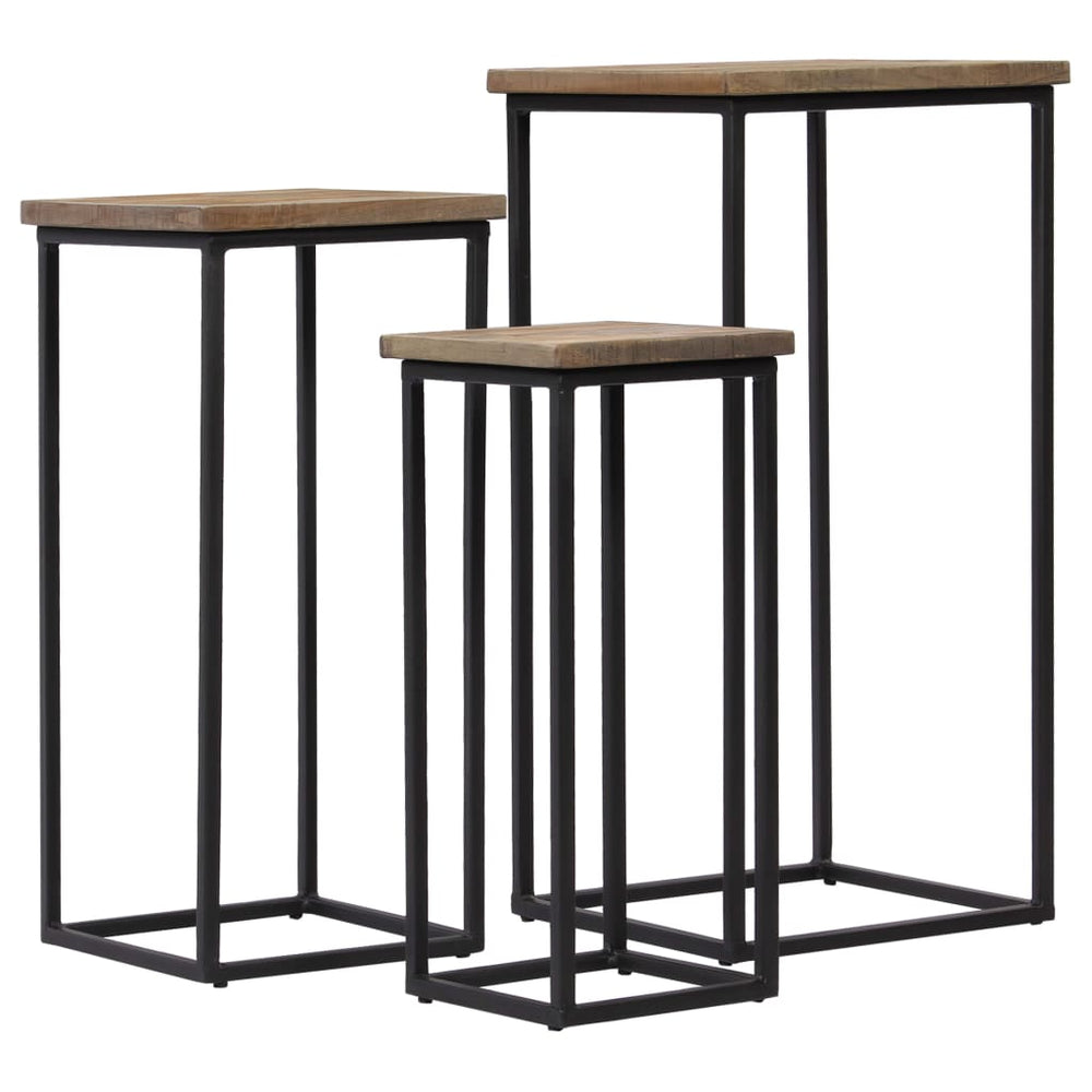 Set De Masă Cu Plante Din 3 Piese, Lemn De Tec Reciclat