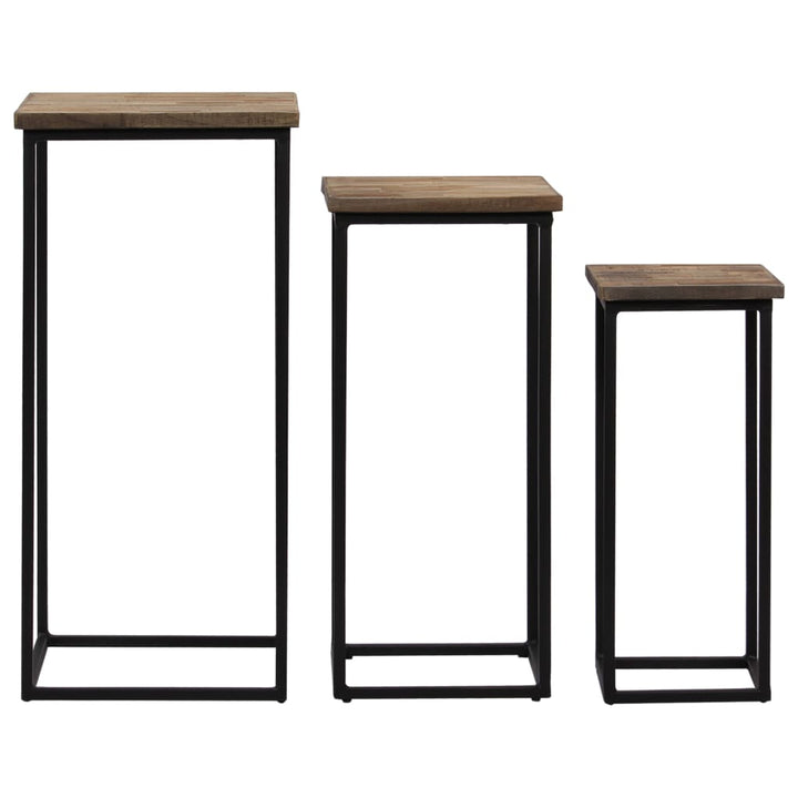 Set De Masă Cu Plante Din 3 Piese, Lemn De Tec Reciclat