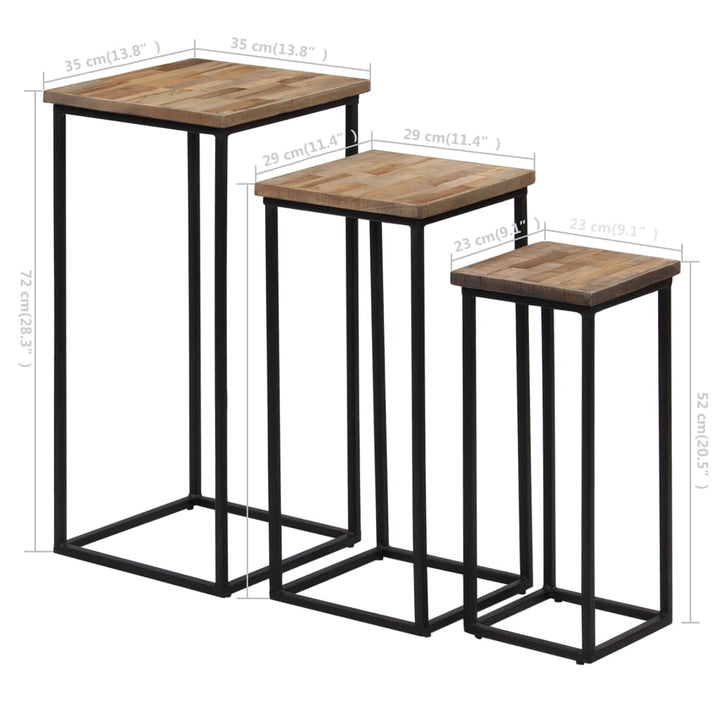 Set De Masă Cu Plante Din 3 Piese, Lemn De Tec Reciclat