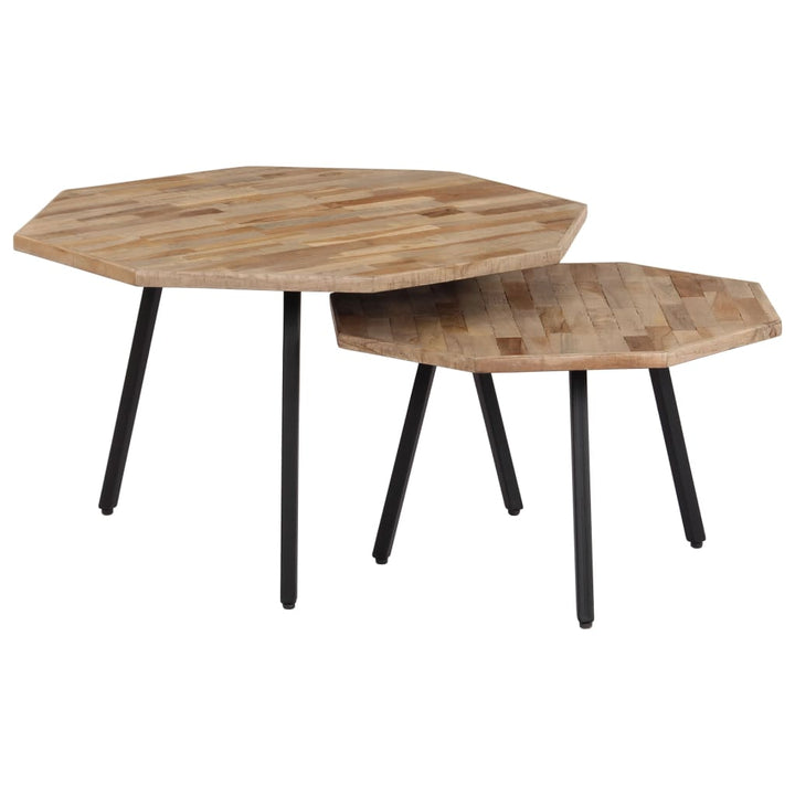 Set Măsuțe De Cafea, 2 Piese, Lemn De Tec Reciclat, Hexagon