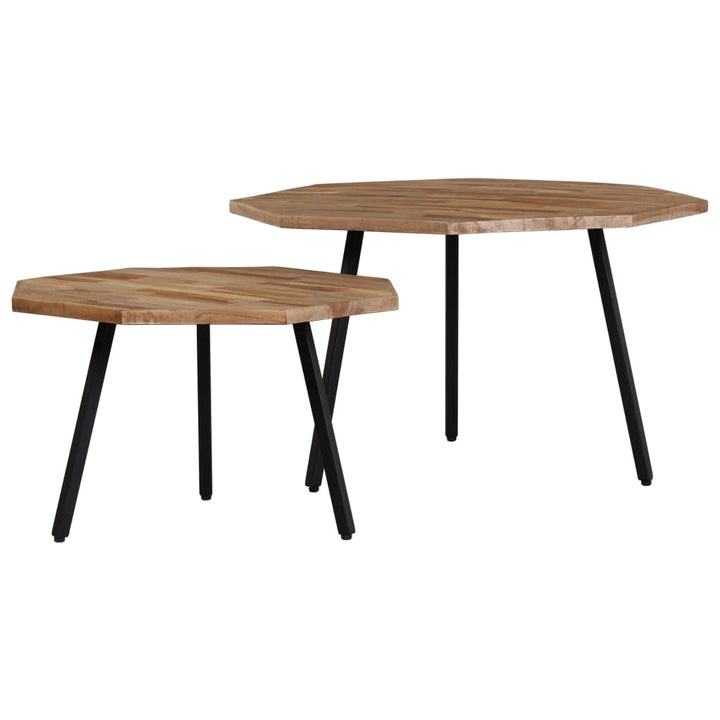 Set Măsuțe De Cafea, 2 Piese, Lemn De Tec Reciclat, Hexagon