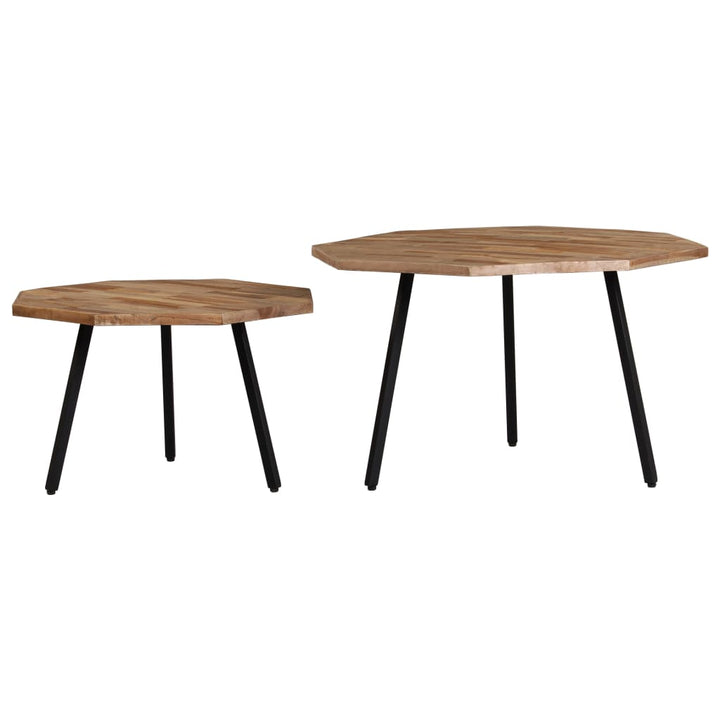 Set Măsuțe De Cafea, 2 Piese, Lemn De Tec Reciclat, Hexagon