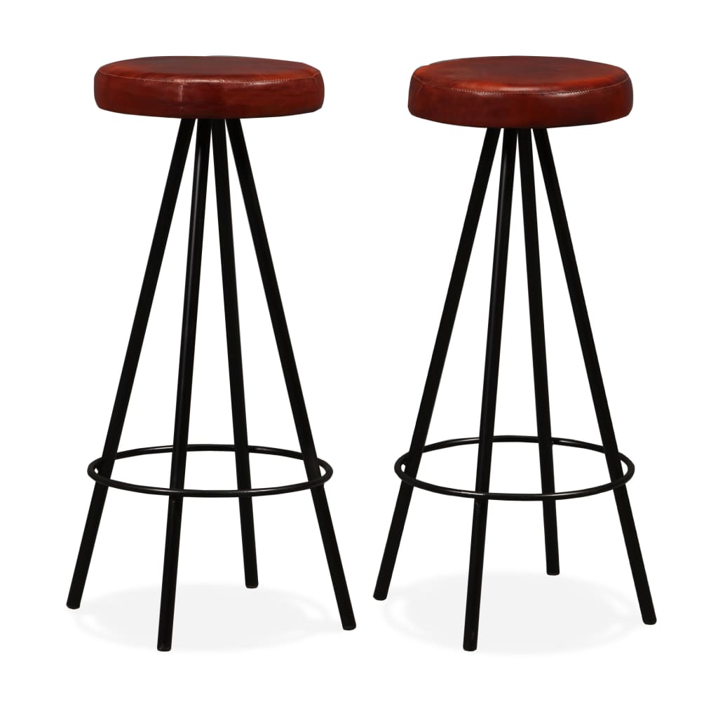 Set Mobilier Bar, 3 Piese Lemn Masiv Reciclat Și Piele Naturală