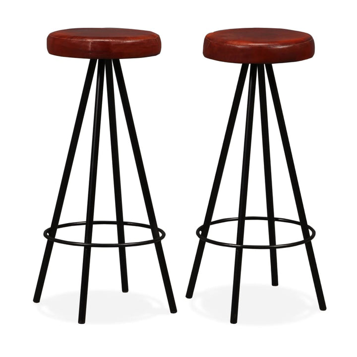 Set Mobilier Bar, 3 Piese Lemn Masiv Reciclat Și Piele Naturală