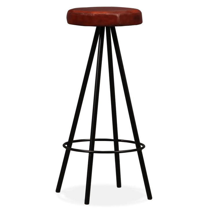 Set Mobilier Bar, 3 Piese Lemn Masiv Reciclat Și Piele Naturală