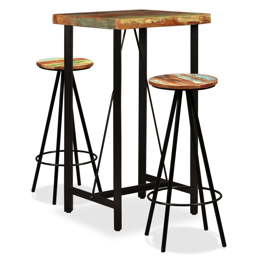 Set Mobilier De Bar, 7 Piese, Lemn Masiv Reciclat