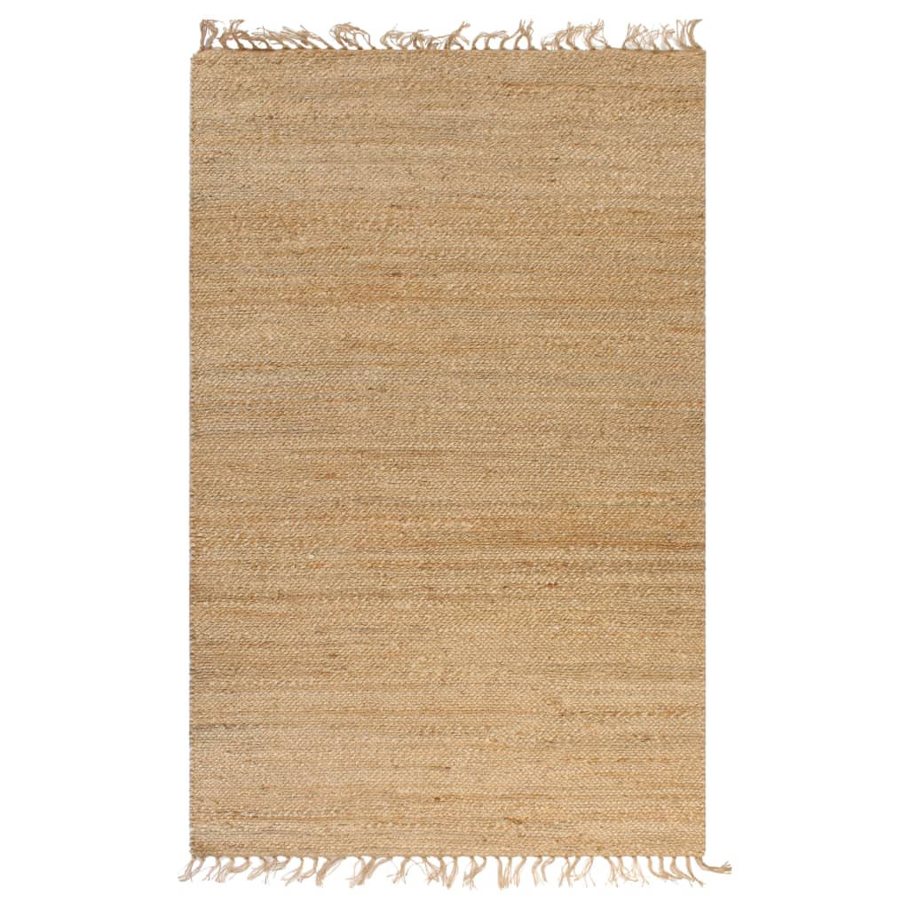 Covor Din Iută Lucrat Manual, , Natural