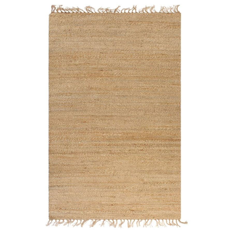 Covor Din Iută Lucrat Manual, , Natural
