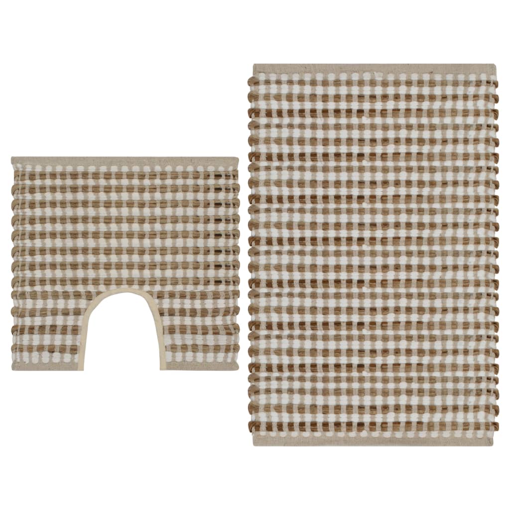 Set Covoraș De Baie Lucrat Manual, Natural Și , Iută Textil