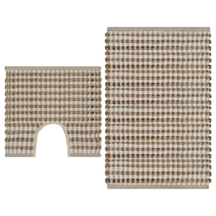 Set Covoraș De Baie Lucrat Manual, Natural Și , Iută Textil