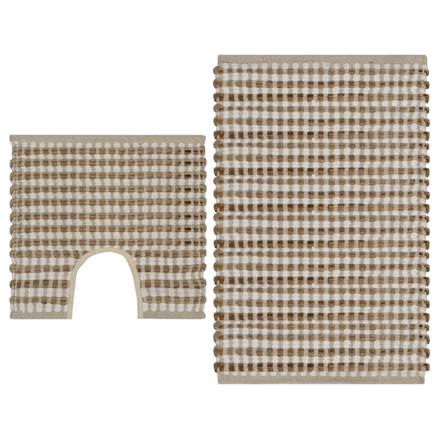 Set Covoraș De Baie Lucrat Manual, Natural Și , Iută Textil