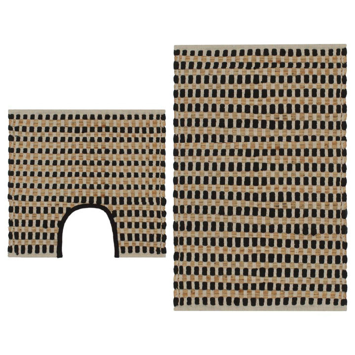 Set Covoraș De Baie Lucrat Manual, Natural Și , Iută Textil