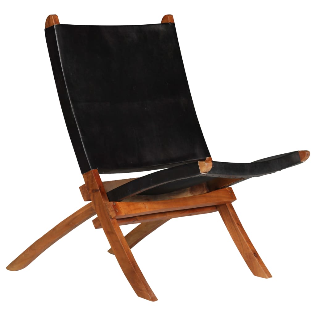 Scaun Relaxant Pliant, , Piele Naturală