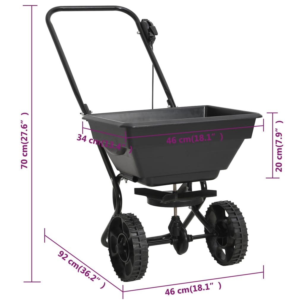 Utilaj De Împrăștiat Sare, 92X46X70 Cm, Pvc Și Oțel, 15 L