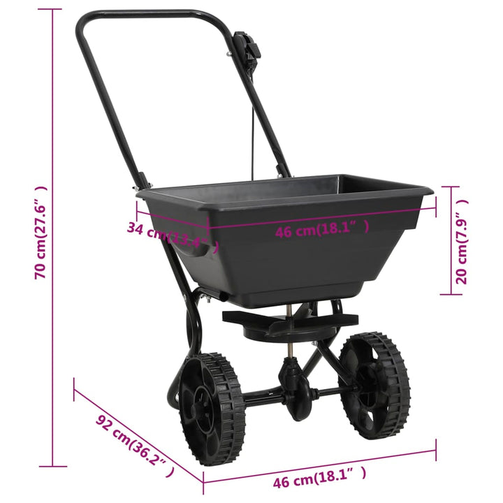 Utilaj De Împrăștiat Sare, 92X46X70 Cm, Pvc Și Oțel, 15 L