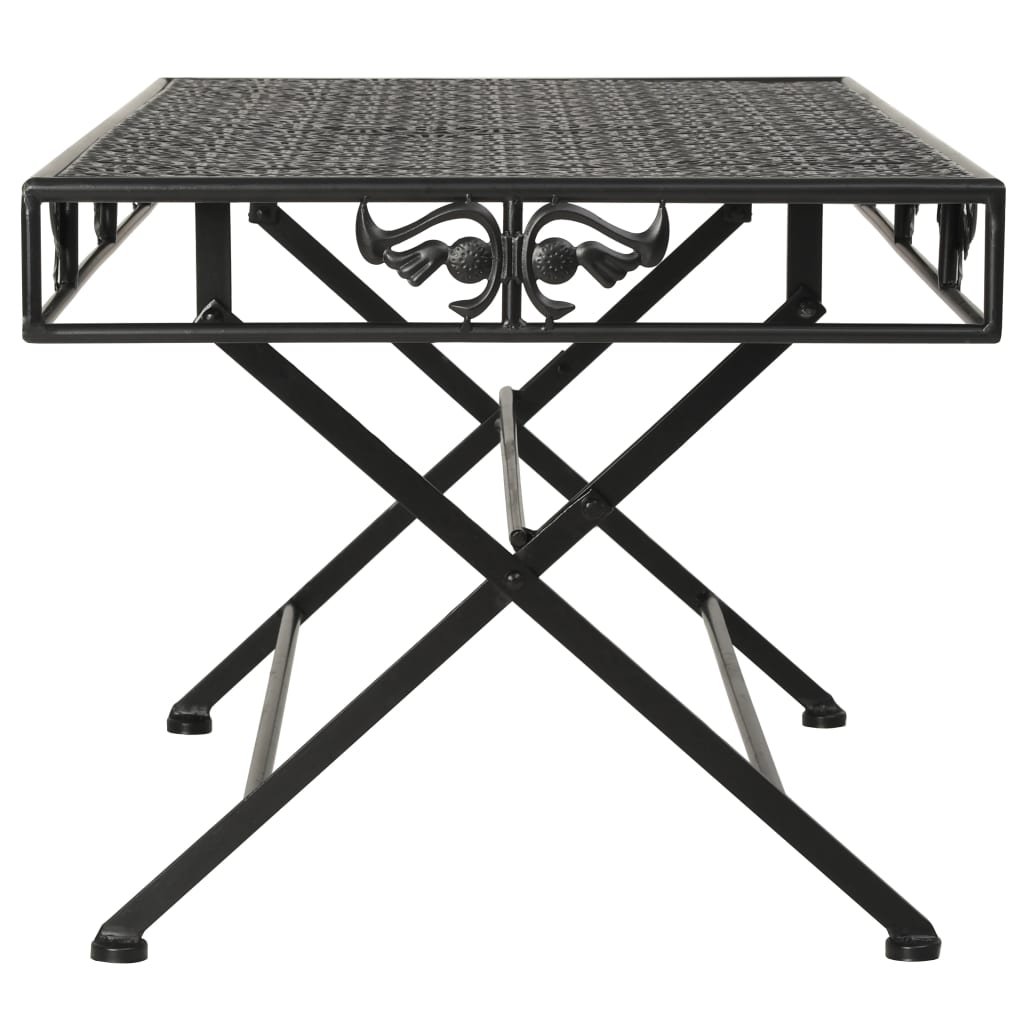 Măsuță De Cafea Pliabilă, Vintage, Negru, 100X50X45 Cm, Metal