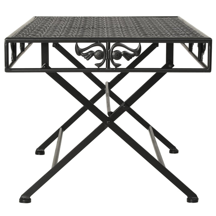 Măsuță De Cafea Pliabilă, Vintage, Negru, 100X50X45 Cm, Metal