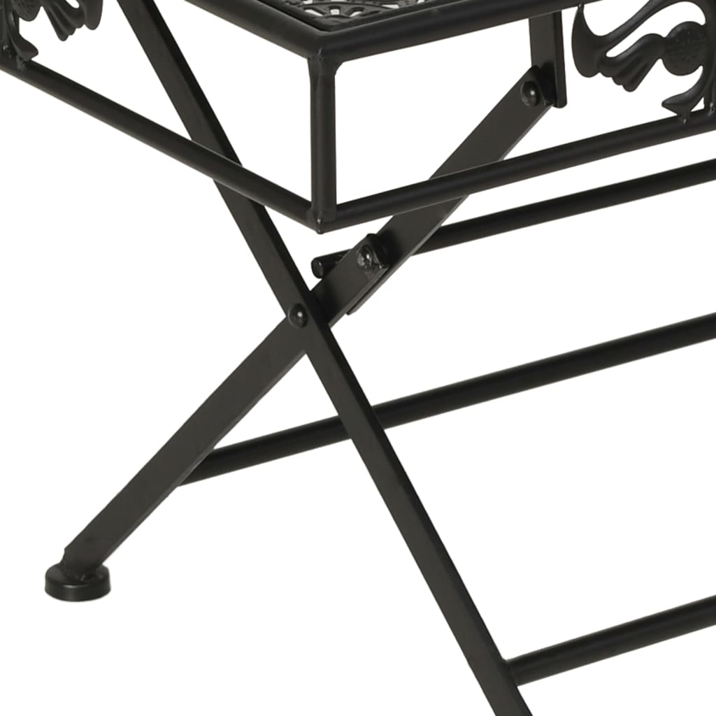 Măsuță De Cafea Pliabilă, Vintage, Negru, 100X50X45 Cm, Metal