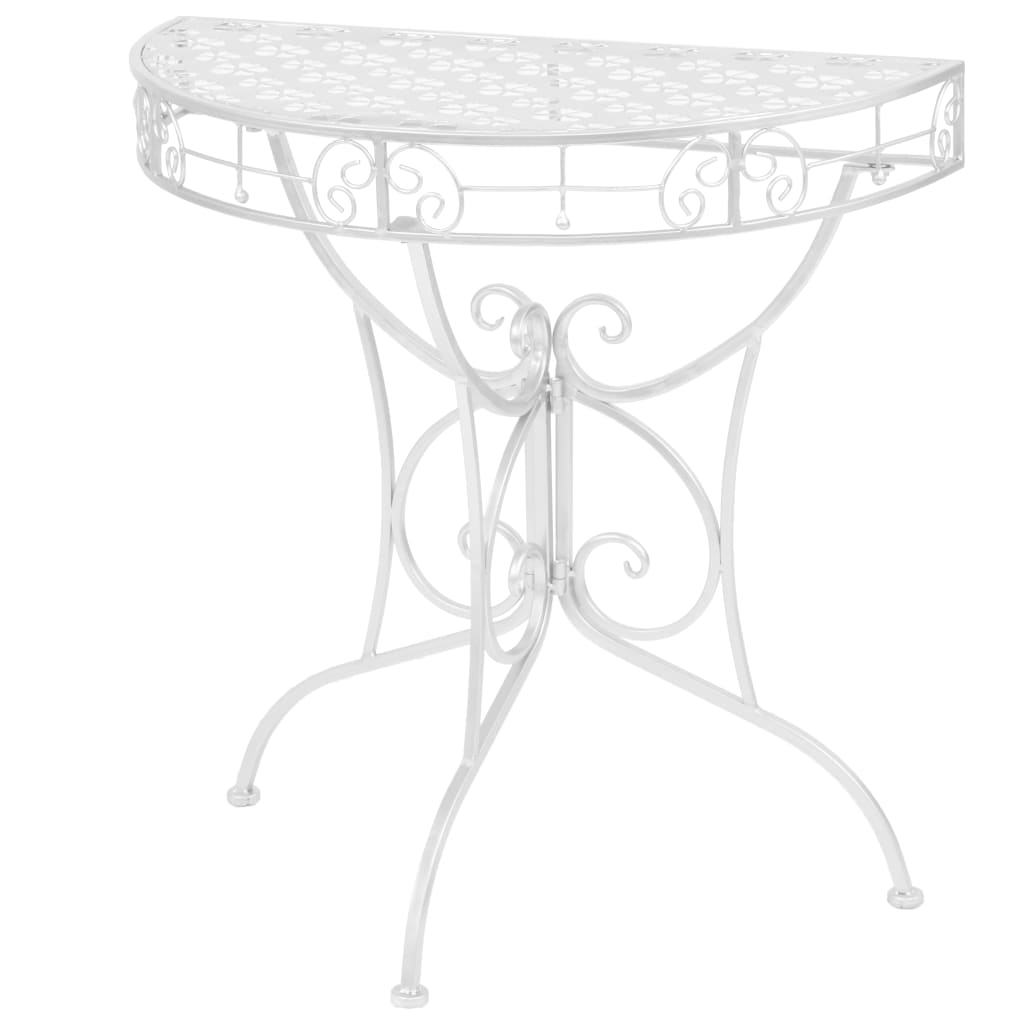 Masă Laterală Stil Vintage Semirotundă Metal 72X36X74 Cm