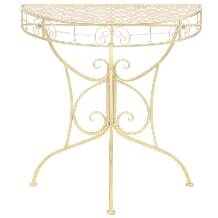 Masă Laterală Stil Vintage Semirotundă Metal 72X36X74 Cm