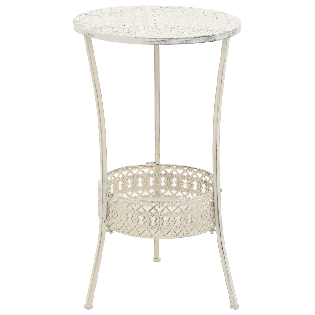 Masă Bistro În Stil Vintage Rotundă, Alb, 40X70 Cm, Metal