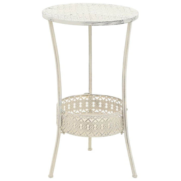 Masă Bistro În Stil Vintage Rotundă, Alb, 40X70 Cm, Metal