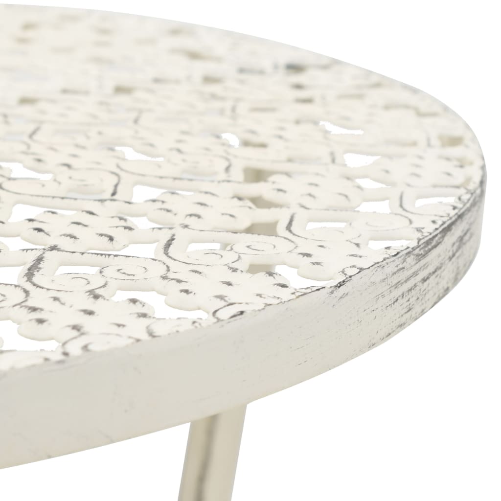 Masă Bistro În Stil Vintage Rotundă, Alb, 40X70 Cm, Metal