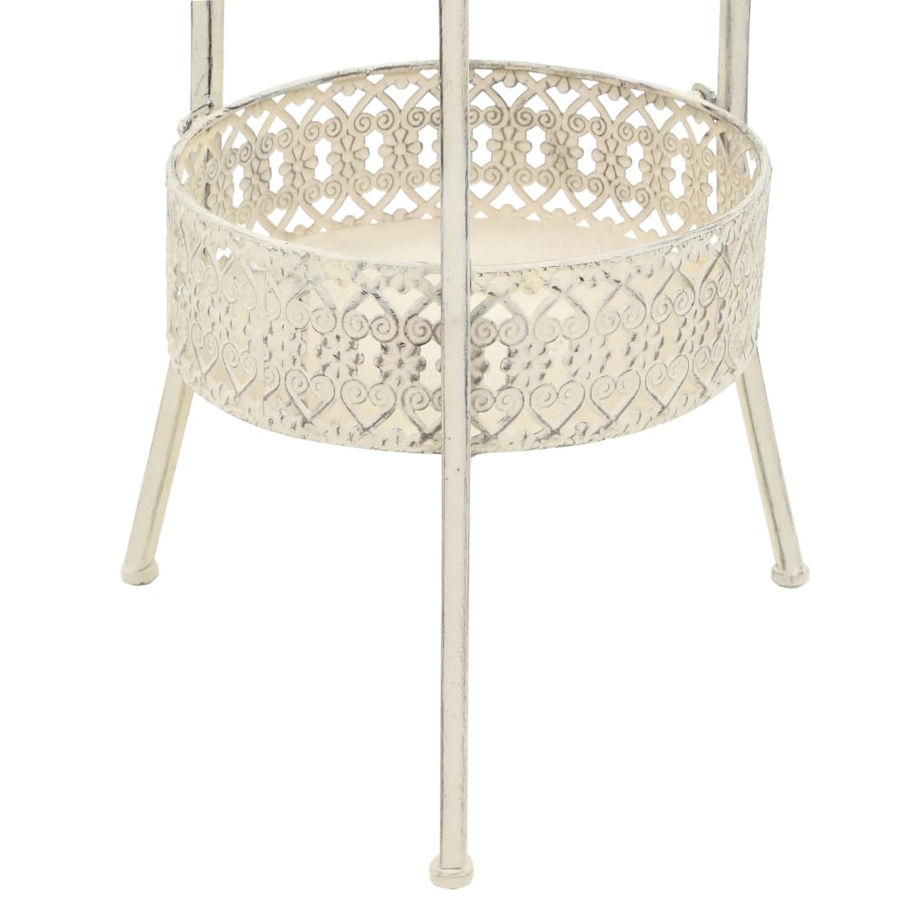 Masă Bistro În Stil Vintage Rotundă, Alb, 40X70 Cm, Metal
