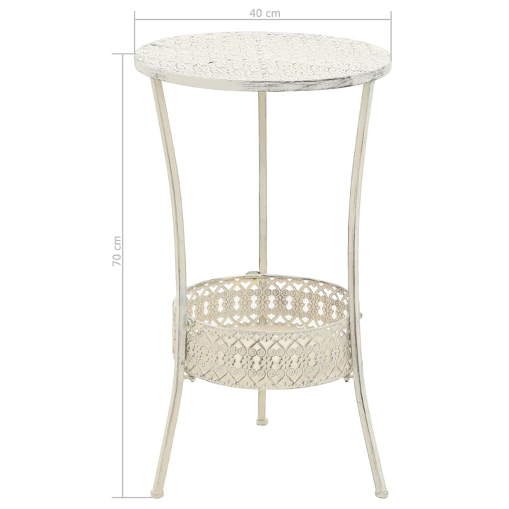 Masă Bistro În Stil Vintage Rotundă, Alb, 40X70 Cm, Metal