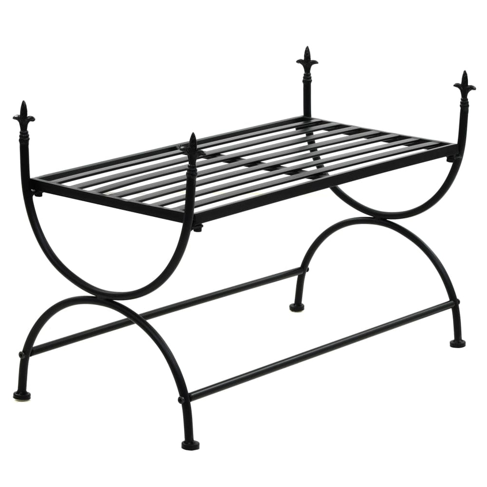 Bancă În Stil Vintage, Negru, Metal, 83X42X55 Cm