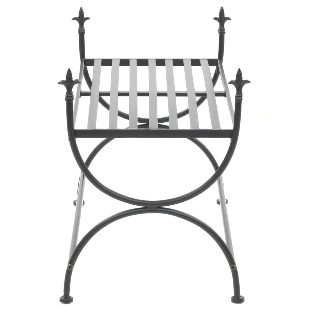 Bancă În Stil Vintage, Negru, Metal, 83X42X55 Cm