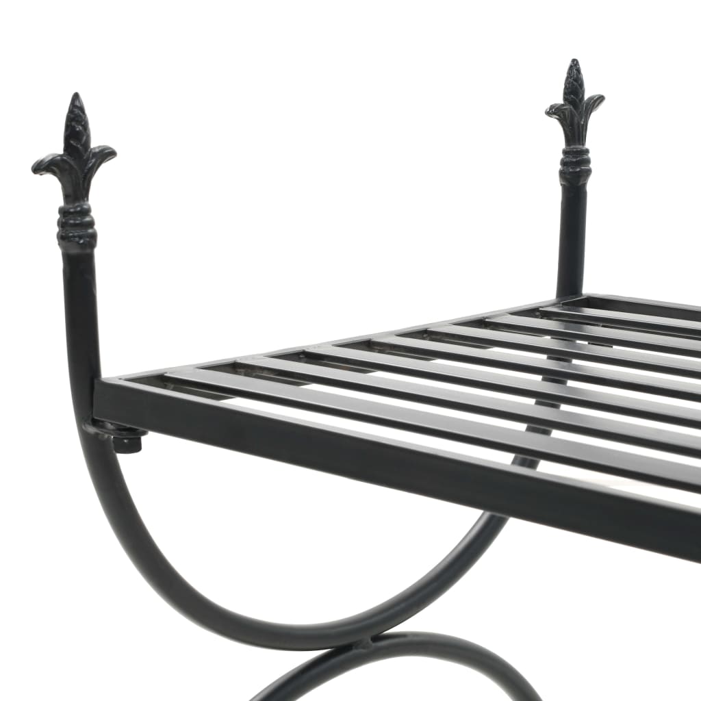 Bancă În Stil Vintage, Negru, Metal, 83X42X55 Cm