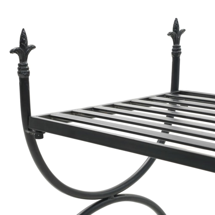 Bancă În Stil Vintage, Negru, Metal, 83X42X55 Cm