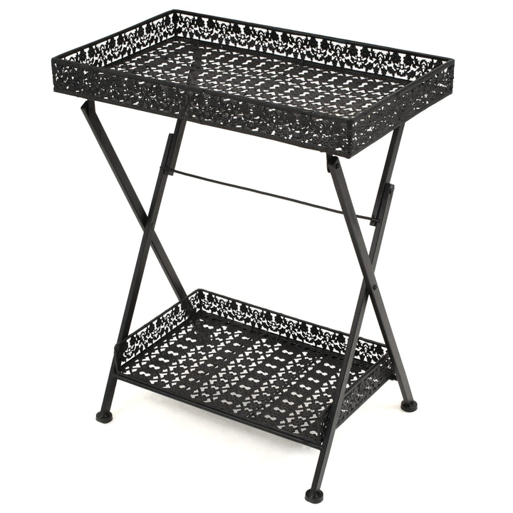 Măsuță De Ceai Pliabilă Stil Vintage Negru 58X35X72 Cm Metal