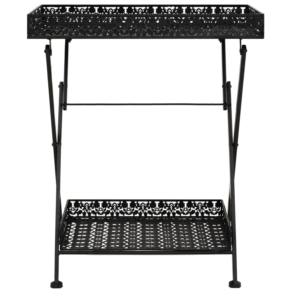 Măsuță De Ceai Pliabilă Stil Vintage Negru 58X35X72 Cm Metal
