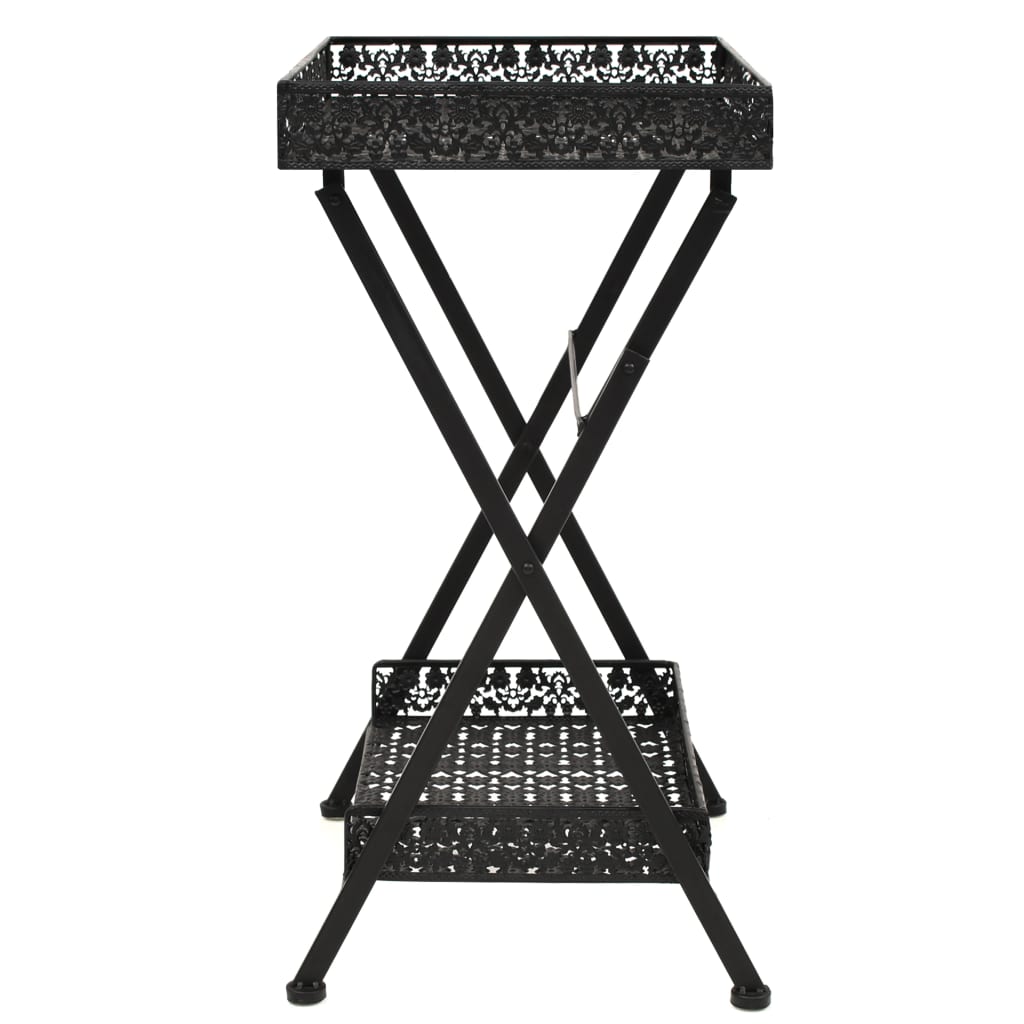 Măsuță De Ceai Pliabilă Stil Vintage Negru 58X35X72 Cm Metal