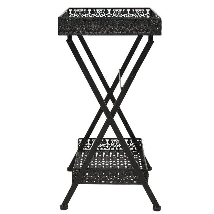 Măsuță De Ceai Pliabilă Stil Vintage Negru 58X35X72 Cm Metal