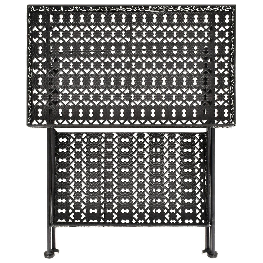 Măsuță De Ceai Pliabilă Stil Vintage Negru 58X35X72 Cm Metal