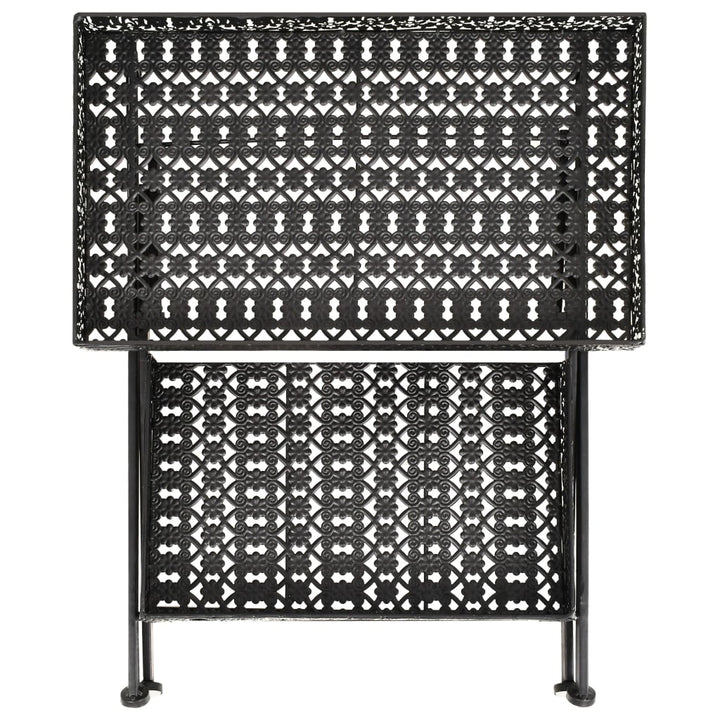Măsuță De Ceai Pliabilă Stil Vintage Negru 58X35X72 Cm Metal