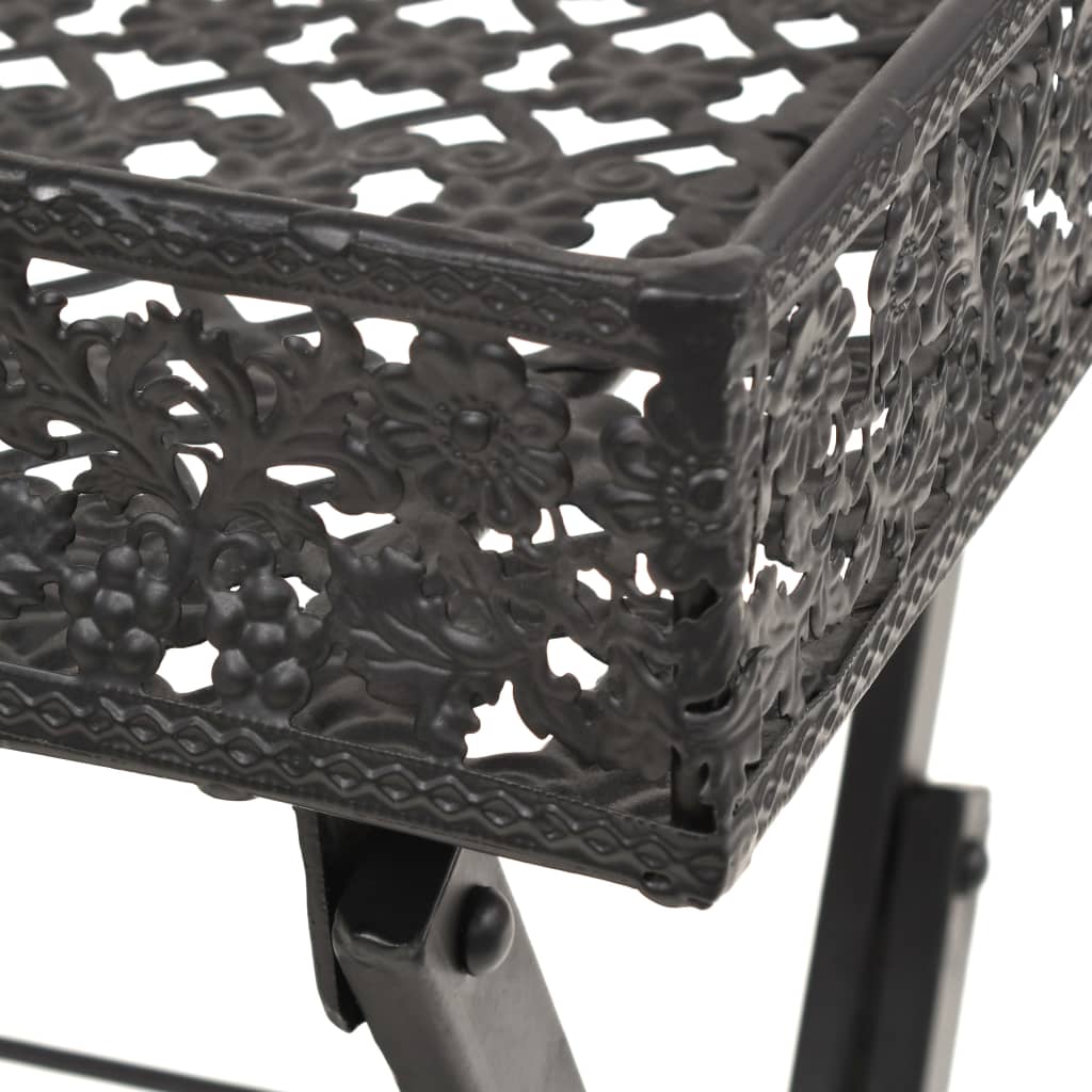 Măsuță De Ceai Pliabilă Stil Vintage Negru 58X35X72 Cm Metal