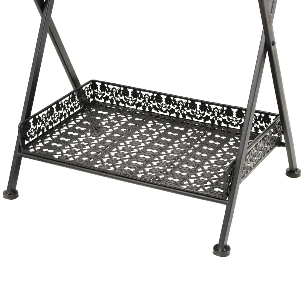 Măsuță De Ceai Pliabilă Stil Vintage Negru 58X35X72 Cm Metal