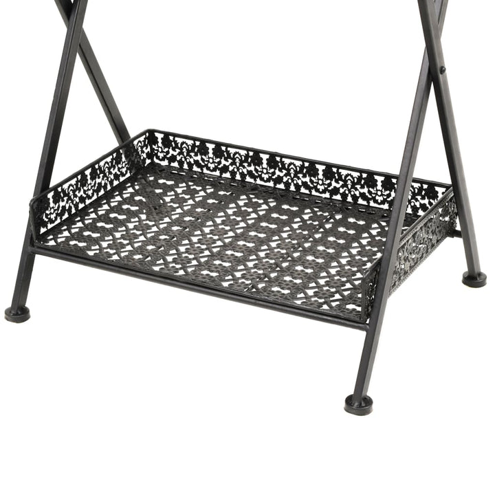 Măsuță De Ceai Pliabilă Stil Vintage Negru 58X35X72 Cm Metal