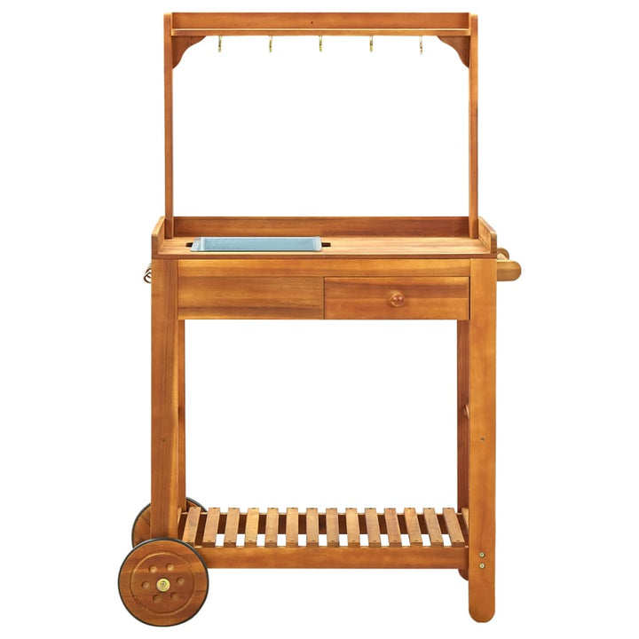 Cărucior Bucătărie Grădină, 92X43,5X141,5 Cm, Lemn De Acacia
