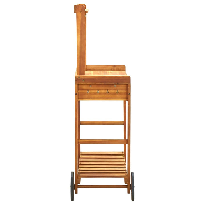 Cărucior Bucătărie Grădină, 92X43,5X141,5 Cm, Lemn De Acacia