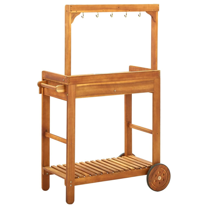 Cărucior Bucătărie Grădină, 92X43,5X141,5 Cm, Lemn De Acacia