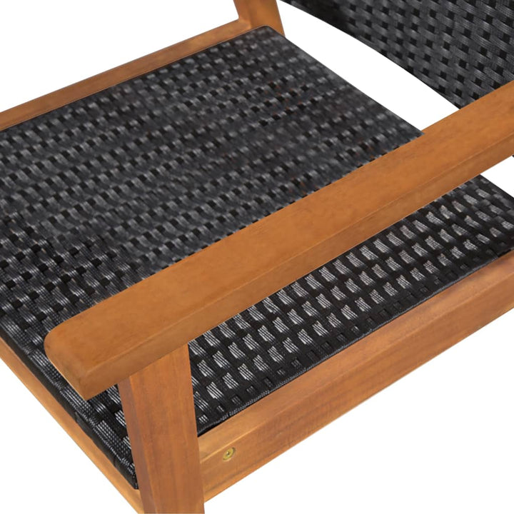 Set Mobilier De Exterior, 5 Piese, Negru Și Maro, Poliratan