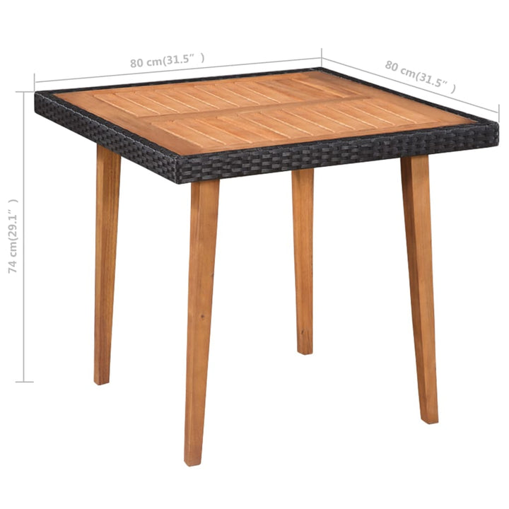 Set Mobilier De Exterior, 5 Piese, Negru Și Maro, Poliratan