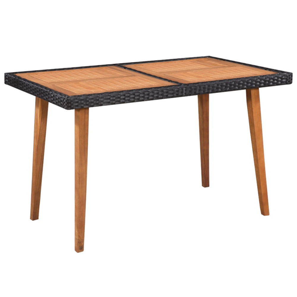 Set Mobilier De Exterior, 5 Piese, Negru Și Maro, Poliratan